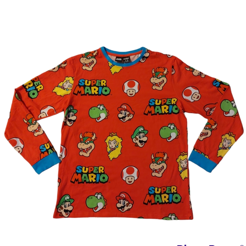 Super Mario Nintendo Cakeworth Shirt Top Large Bowser Yoshi Mario Luigi Toad